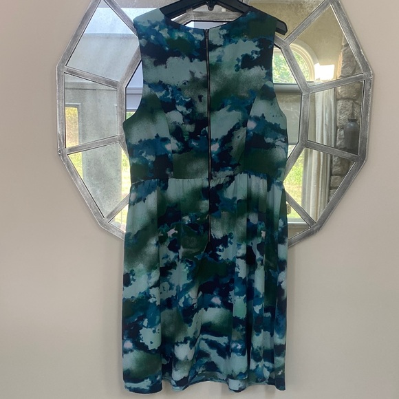 Massimo Blue and Green Patterned Midi Dress - Picture 3 of 3